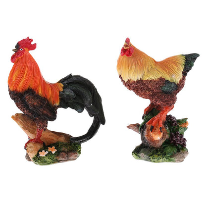 Resin Chicken Garden Ornaments Set (2 Pieces) by HitMyNeed