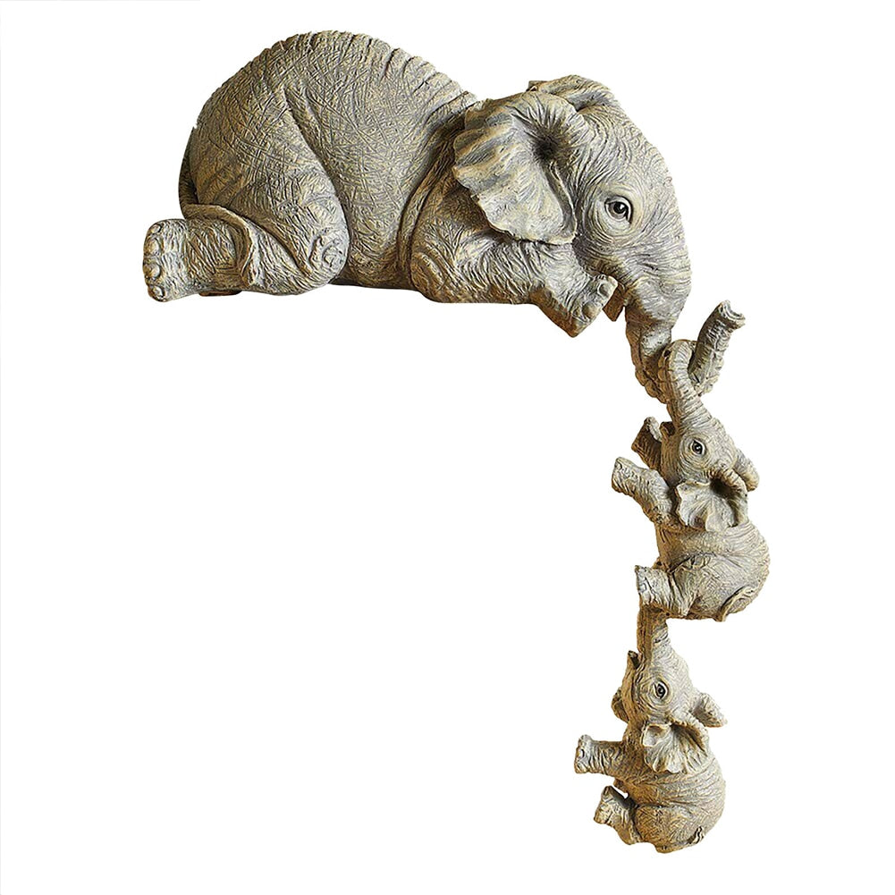 Resin Elephant Figurine Set of 3 by HitMyNeed