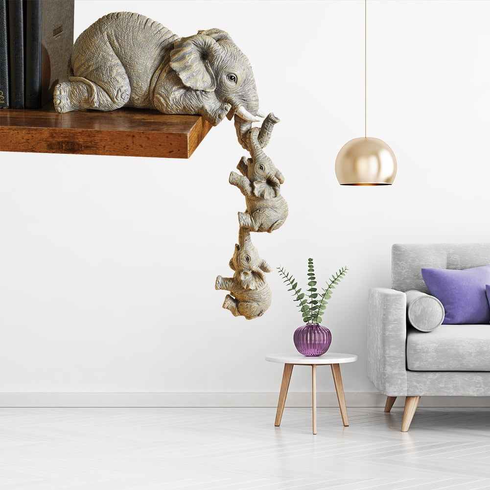 Resin Elephant Figurine Set of 3 by HitMyNeed