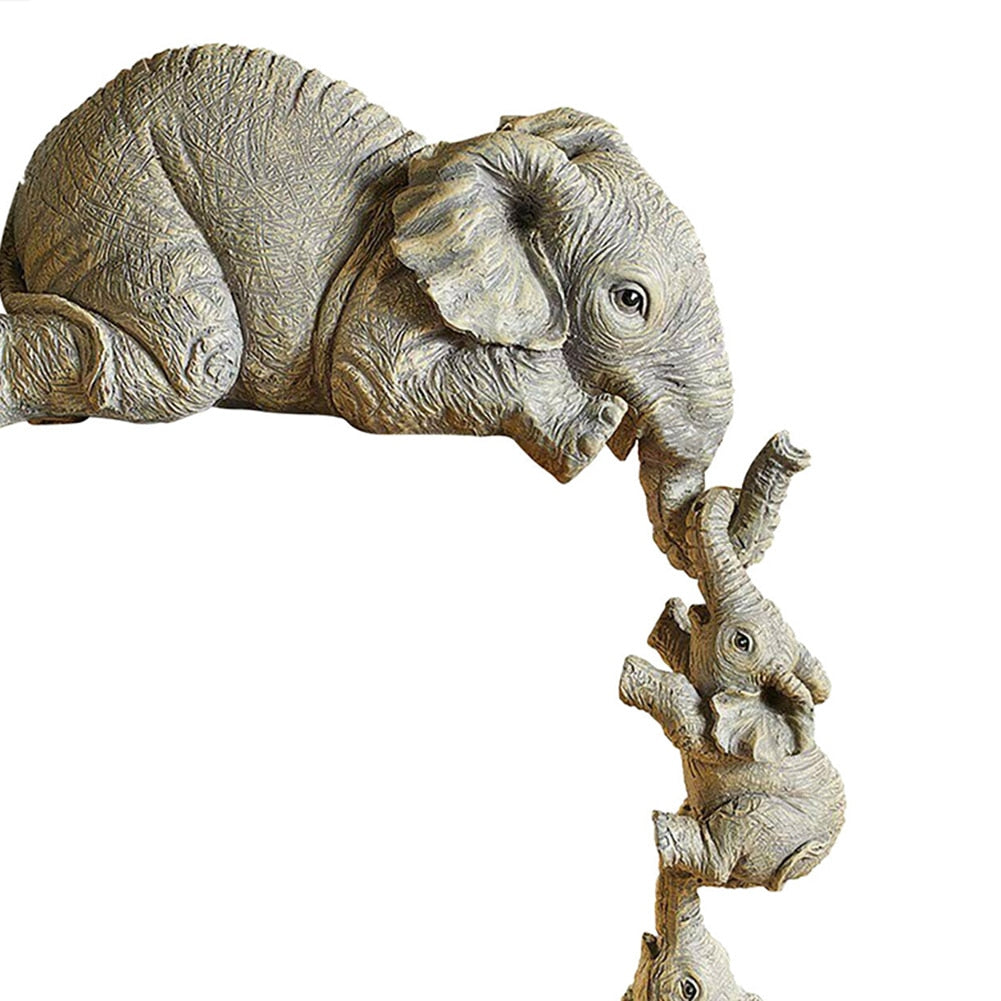 Resin Elephant Figurine Set of 3 by HitMyNeed