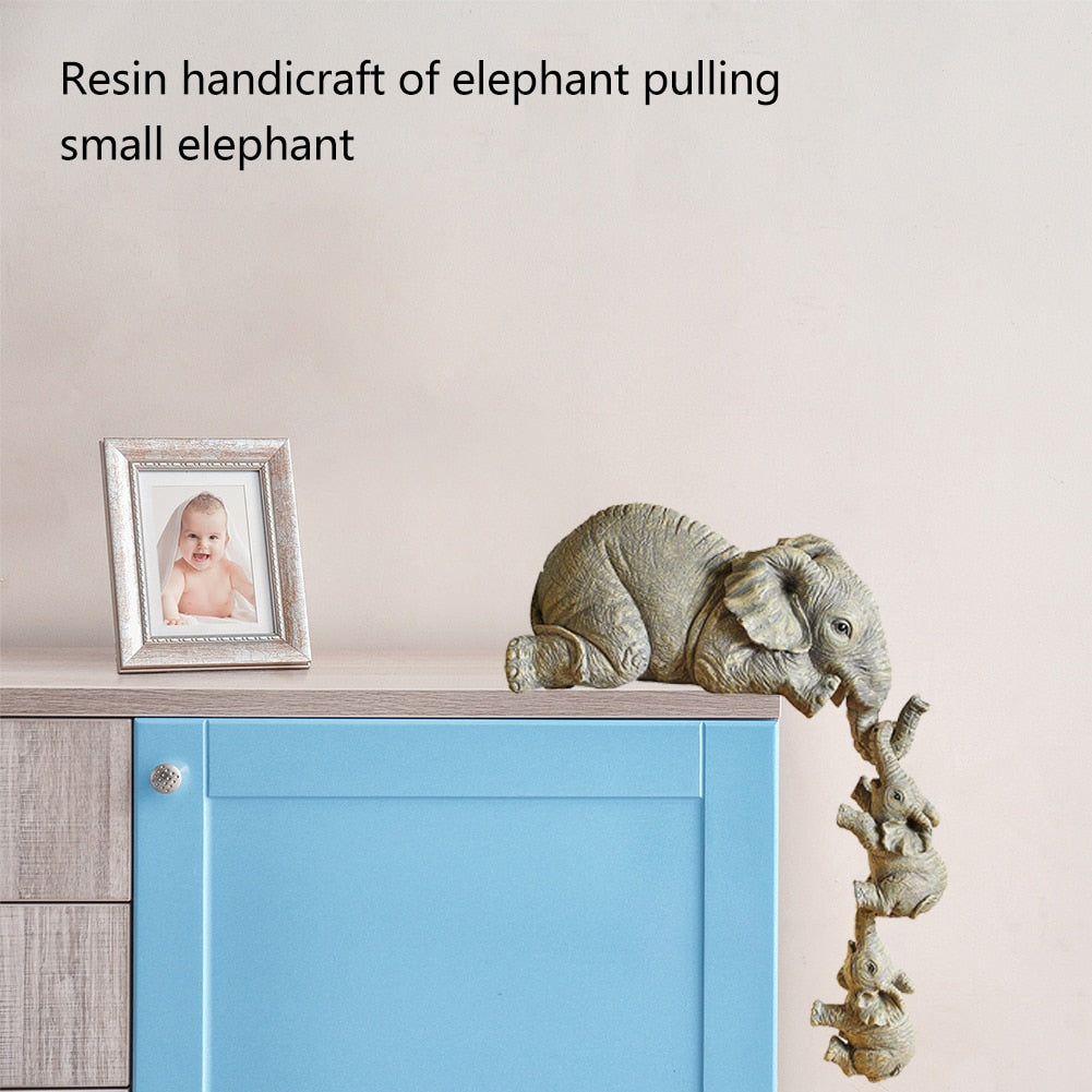 Resin Elephant Figurine Set of 3 by HitMyNeed