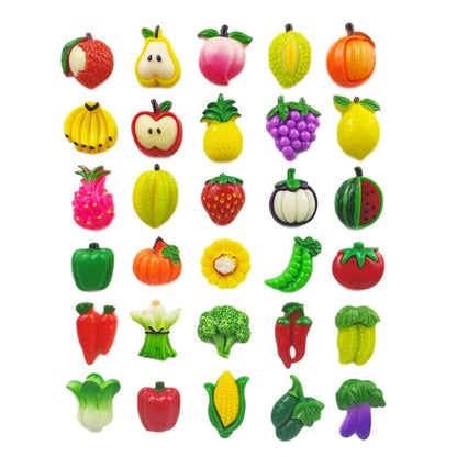 Resin Fruit and Vegetable Fridge Magnets Set (30pcs) by HitMyNeed