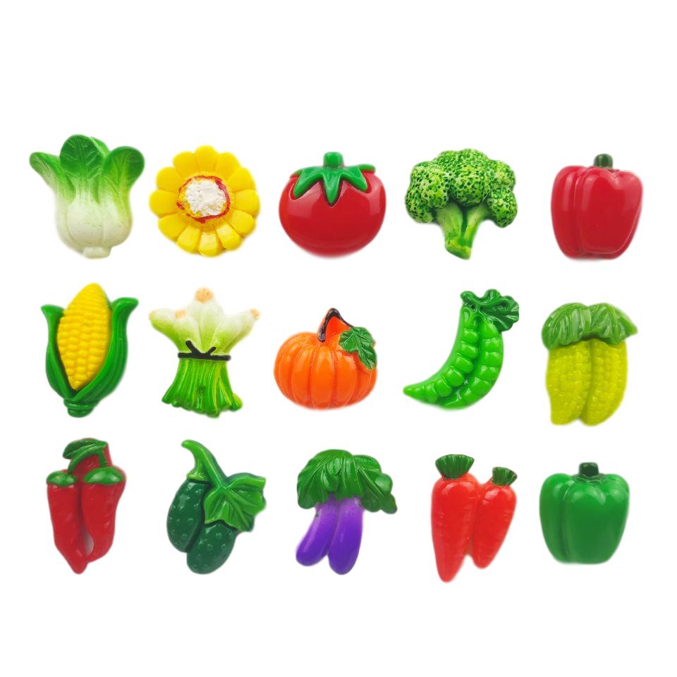 Resin Fruit and Vegetable Fridge Magnets Set (30pcs) by HitMyNeed