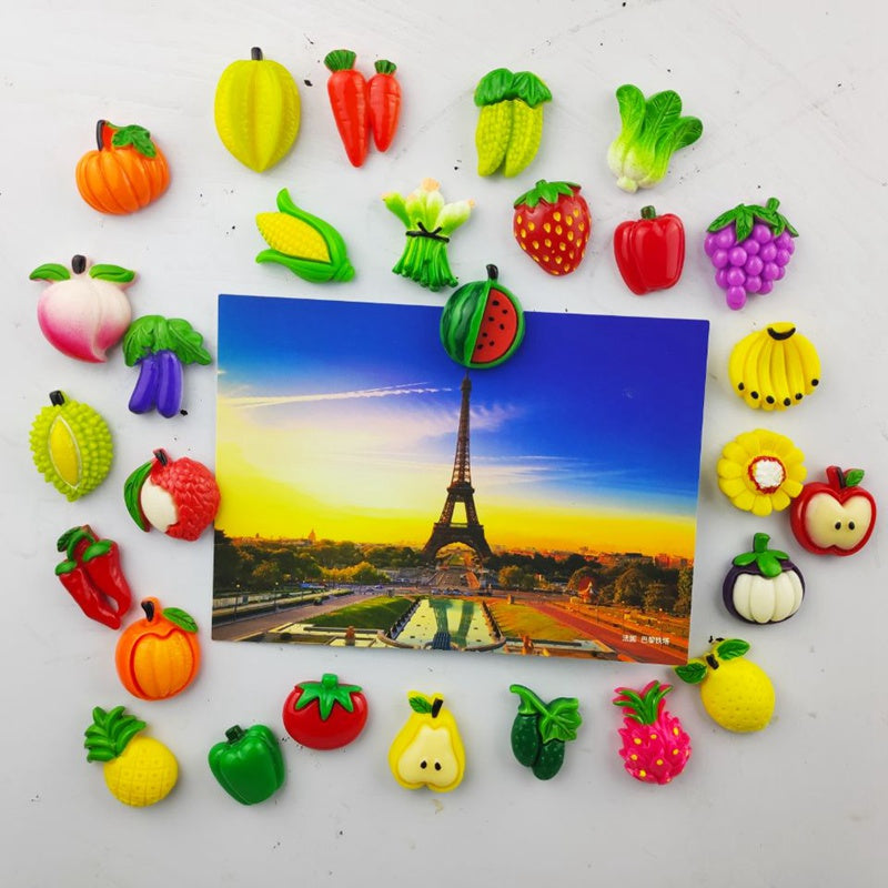 Resin Fruit and Vegetable Fridge Magnets Set (30pcs) by HitMyNeed