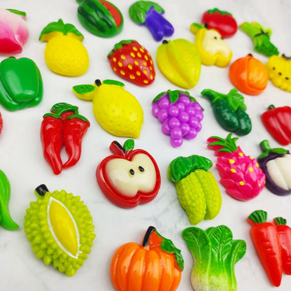 Resin Fruit and Vegetable Fridge Magnets Set (30pcs) by HitMyNeed