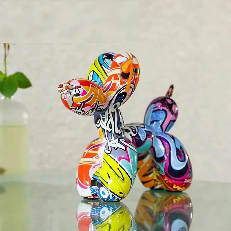 Resin Graffiti Balloon Dog Figurine Decor by HitMyNeed