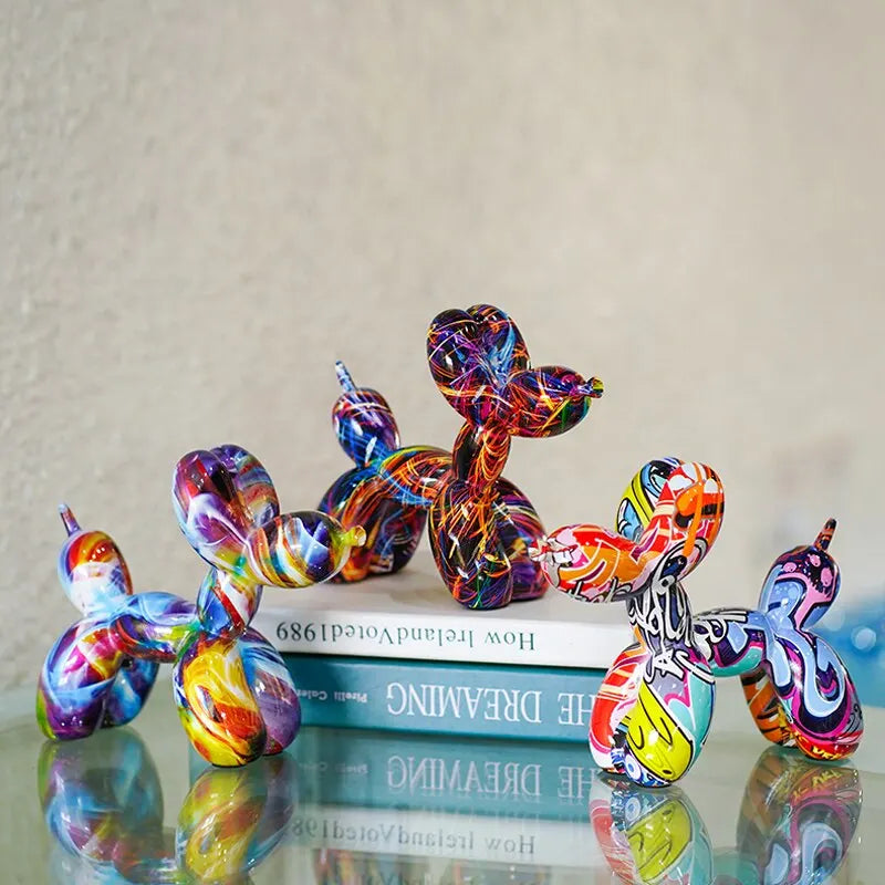 Resin Graffiti Balloon Dog Figurine Decor by HitMyNeed