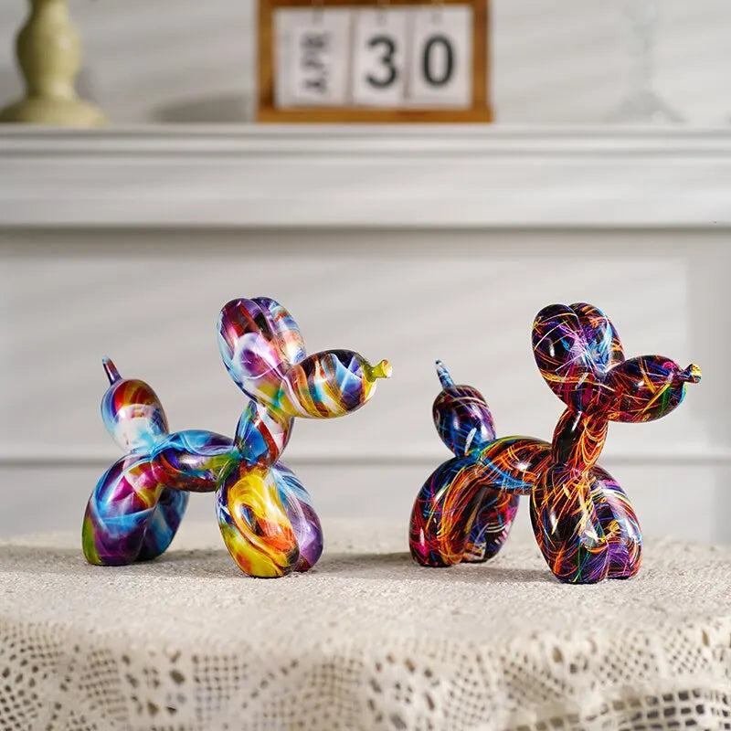 Resin Graffiti Balloon Dog Figurine Decor by HitMyNeed