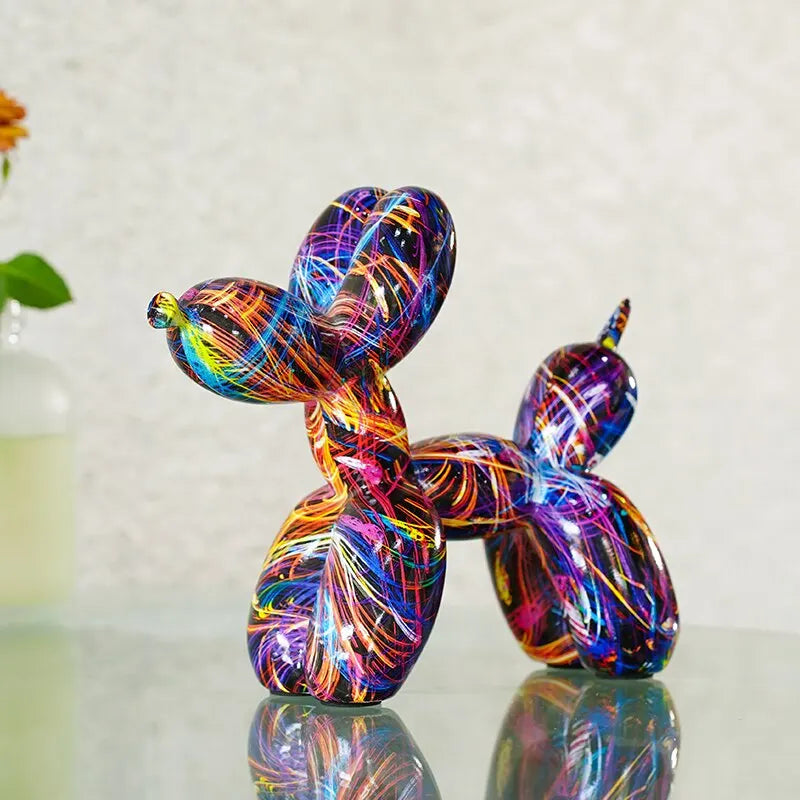 Resin Graffiti Balloon Dog Figurine Decor by HitMyNeed