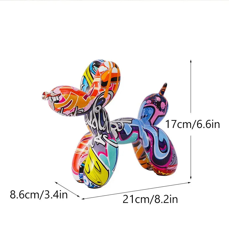 Resin Graffiti Balloon Dog Figurine Decor by HitMyNeed