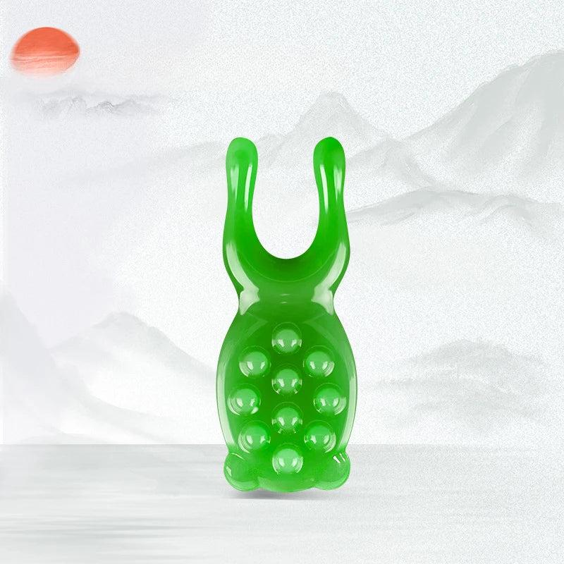 Resin Gua Sha Nose & Face Massage Tool a-green by HitMyNeed