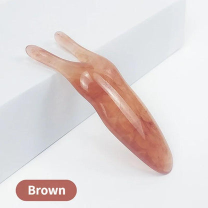 Resin Gua Sha Nose & Face Massage Tool snail-brown by HitMyNeed
