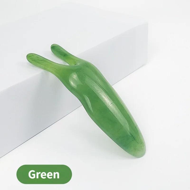Resin Gua Sha Nose & Face Massage Tool snail-green by HitMyNeed