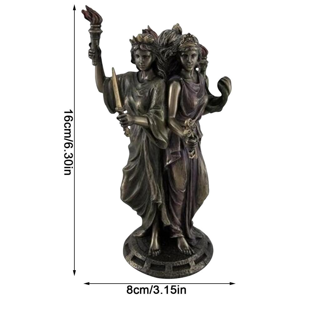 Resin Hecate Triple Goddess Bronze Figurine 16cm by HitMyNeed