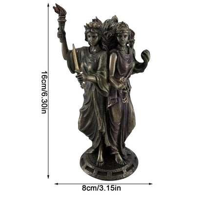 Resin Hecate Triple Goddess Bronze Figurine 16cm by HitMyNeed