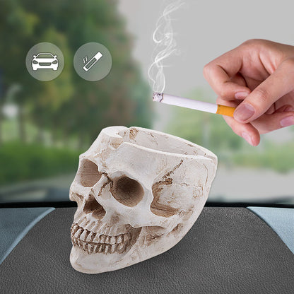 Resin Human Skull Ashtray with Deep Bowl Design by HitMyNeed