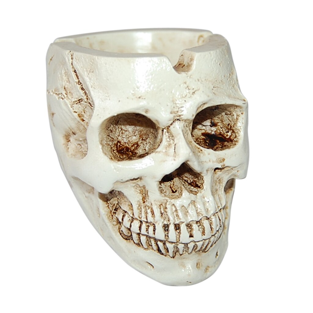 Resin Human Skull Ashtray with Deep Bowl Design by HitMyNeed