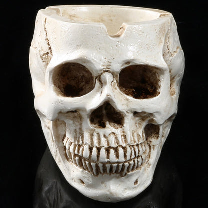 Resin Human Skull Ashtray with Deep Bowl Design by HitMyNeed