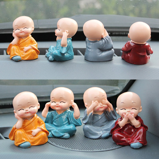 Resin Little Monk Statue Set of 4 by HitMyNeed