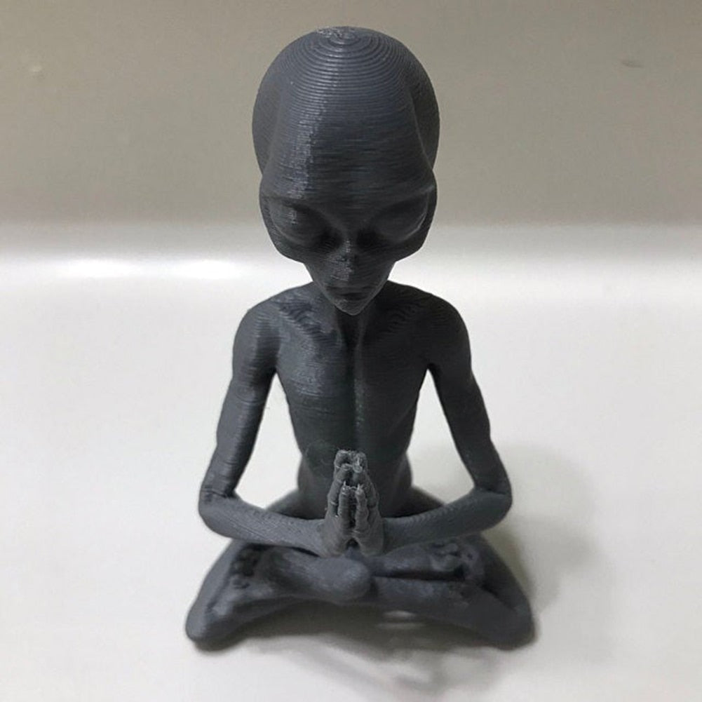 Resin Meditating Alien Garden Ornament Statue by HitMyNeed