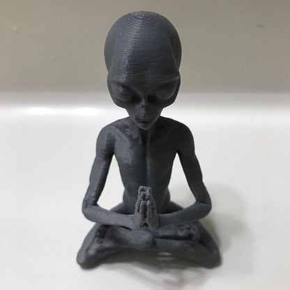 Resin Meditating Alien Garden Ornament Statue by HitMyNeed