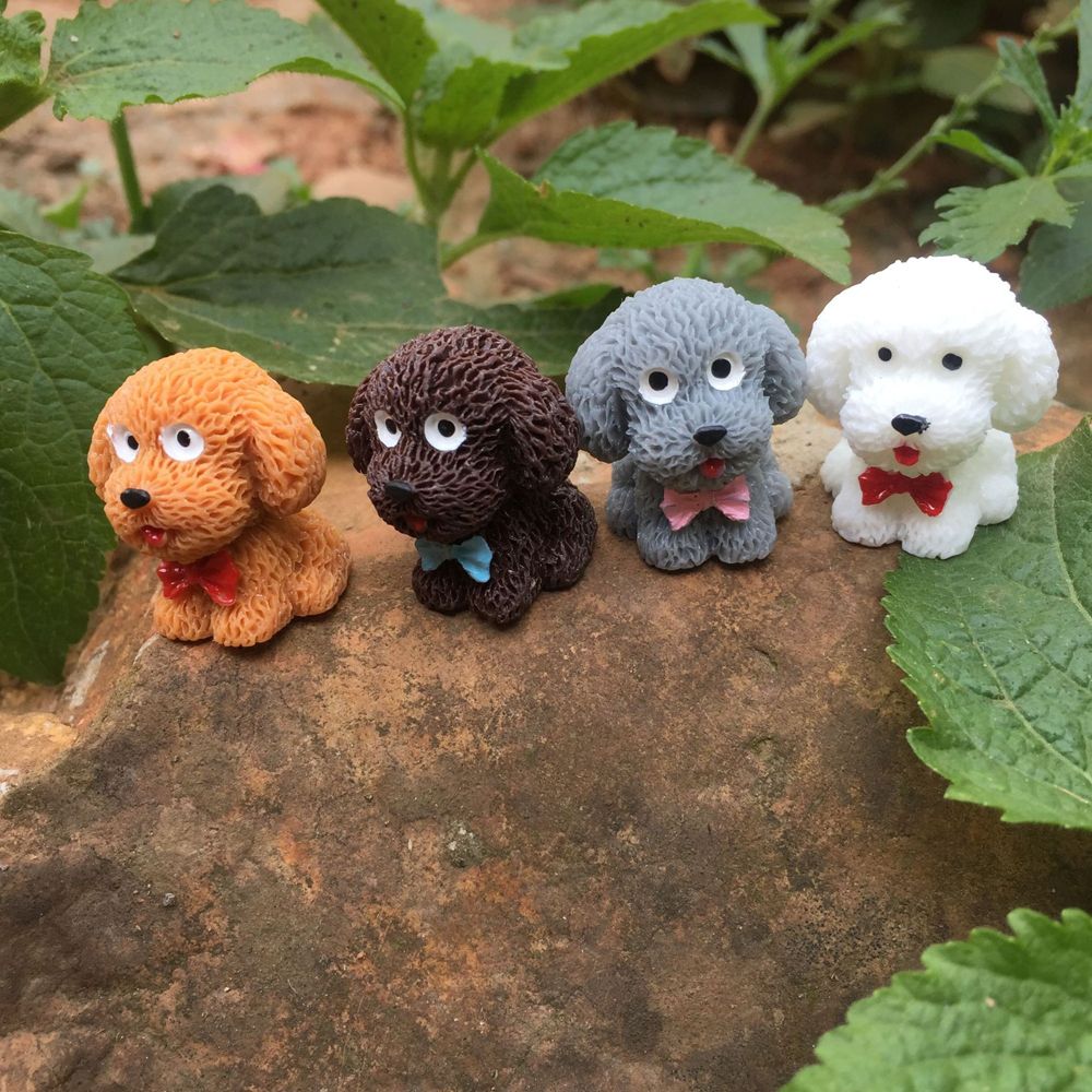 Resin Miniature Dog Figurines Set of 4 by HitMyNeed
