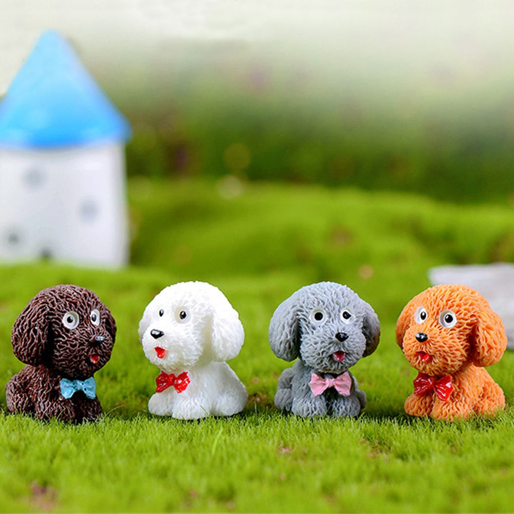 Resin Miniature Dog Figurines Set of 4 by HitMyNeed