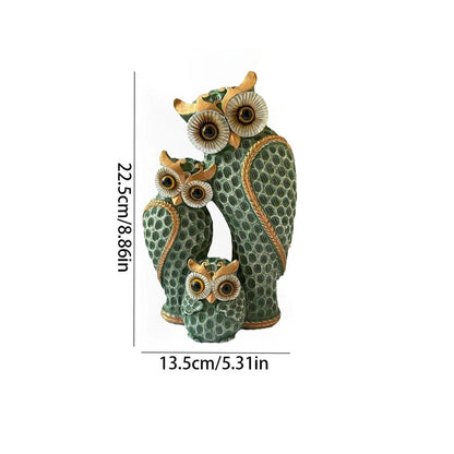Resin Owl Family Figurine Home Decor by HitMyNeed