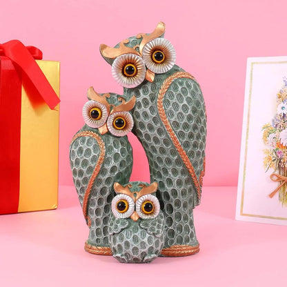 Resin Owl Family Figurine Home Decor ls-3zmty-0810 by HitMyNeed