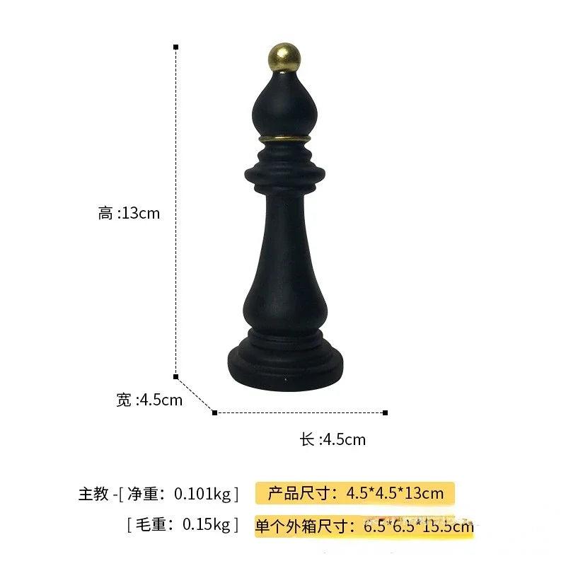 Resin Retro Chess Knight Figurine Home Decor black-bishop-m by HitMyNeed