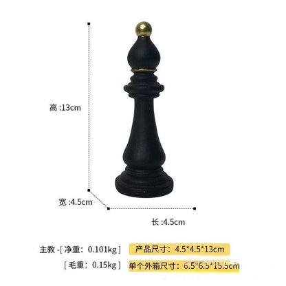 Resin Retro Chess Knight Figurine Home Decor black-bishop-m by HitMyNeed