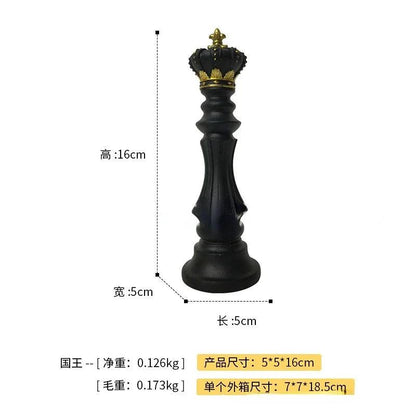 Resin Retro Chess Knight Figurine Home Decor black-king-m by HitMyNeed