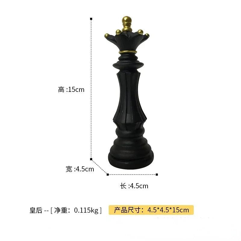 Resin Retro Chess Knight Figurine Home Decor black-queen-m by HitMyNeed