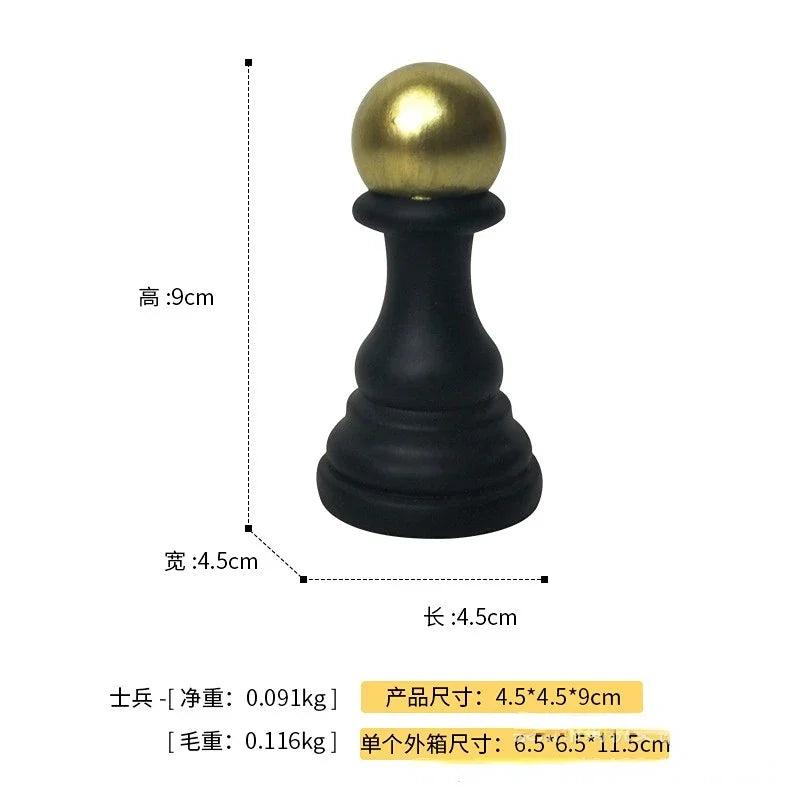 Resin Retro Chess Knight Figurine Home Decor black-soldier-m by HitMyNeed