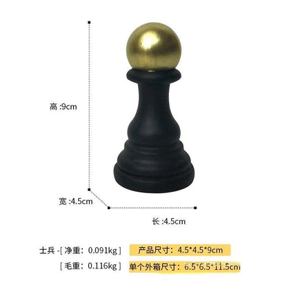 Resin Retro Chess Knight Figurine Home Decor black-soldier-m by HitMyNeed