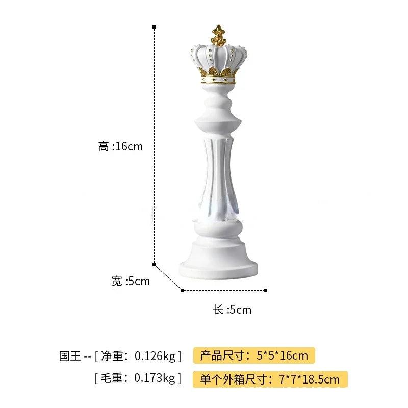 Resin Retro Chess Knight Figurine Home Decor white-king-m by HitMyNeed
