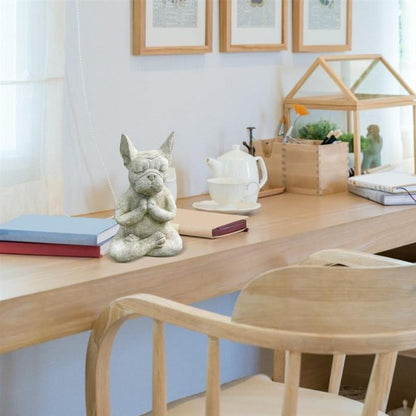 Resin Sitting Meditation Dog Statue Home Decor by HitMyNeed