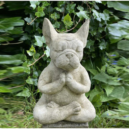 Resin Sitting Meditation Dog Statue Home Decor by HitMyNeed