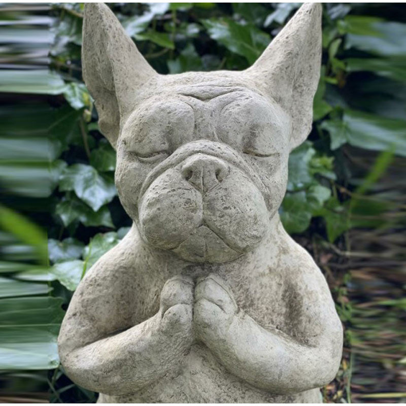 Resin Sitting Meditation Dog Statue Home Decor by HitMyNeed
