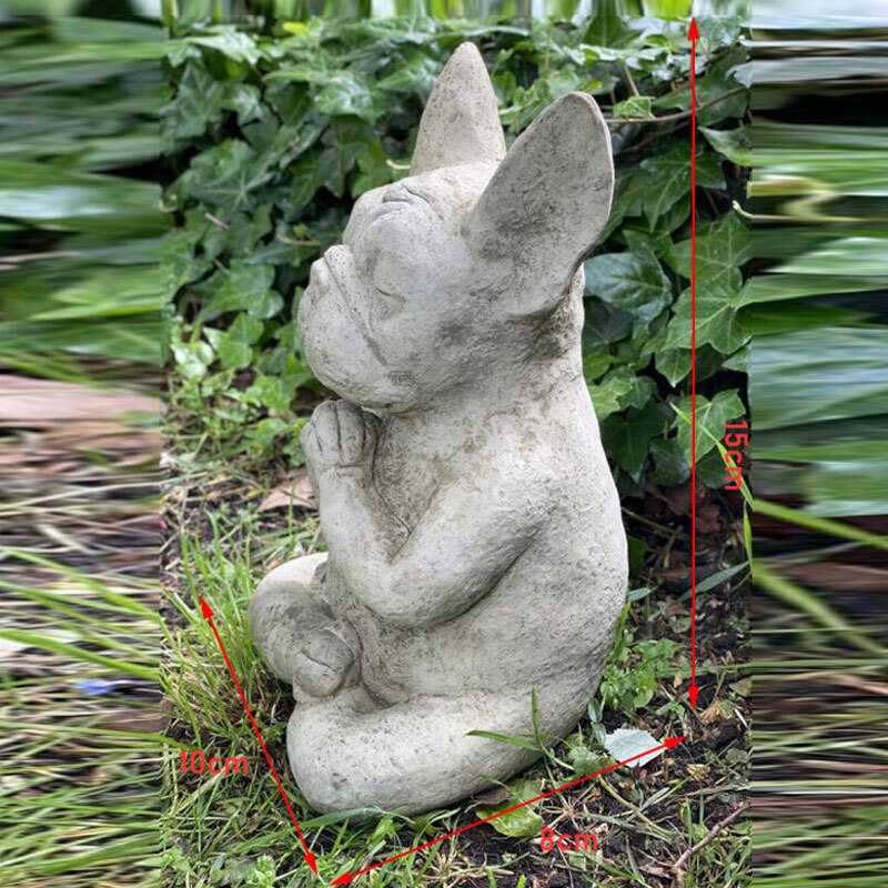 Resin Sitting Meditation Dog Statue Home Decor by HitMyNeed