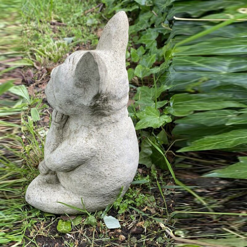 Resin Sitting Meditation Dog Statue Home Decor by HitMyNeed