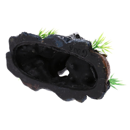 Resin Skull Aquarium Ornament with Plants by HitMyNeed
