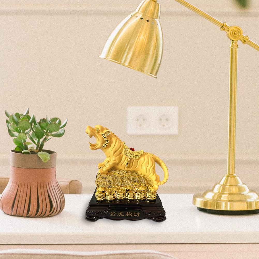 Resin Tiger Figurine Feng Shui Wealth Decor by HitMyNeed