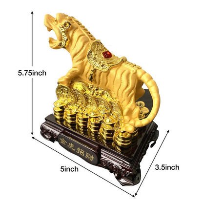 Resin Tiger Figurine Feng Shui Wealth Decor by HitMyNeed