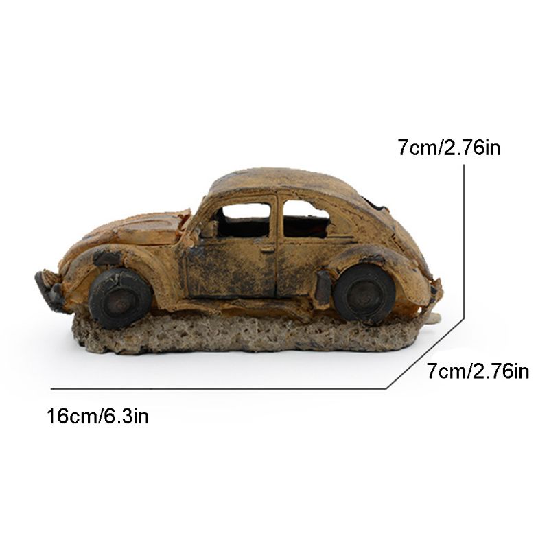Resin Wrecked Car Aquarium Ornament 16cm by HitMyNeed