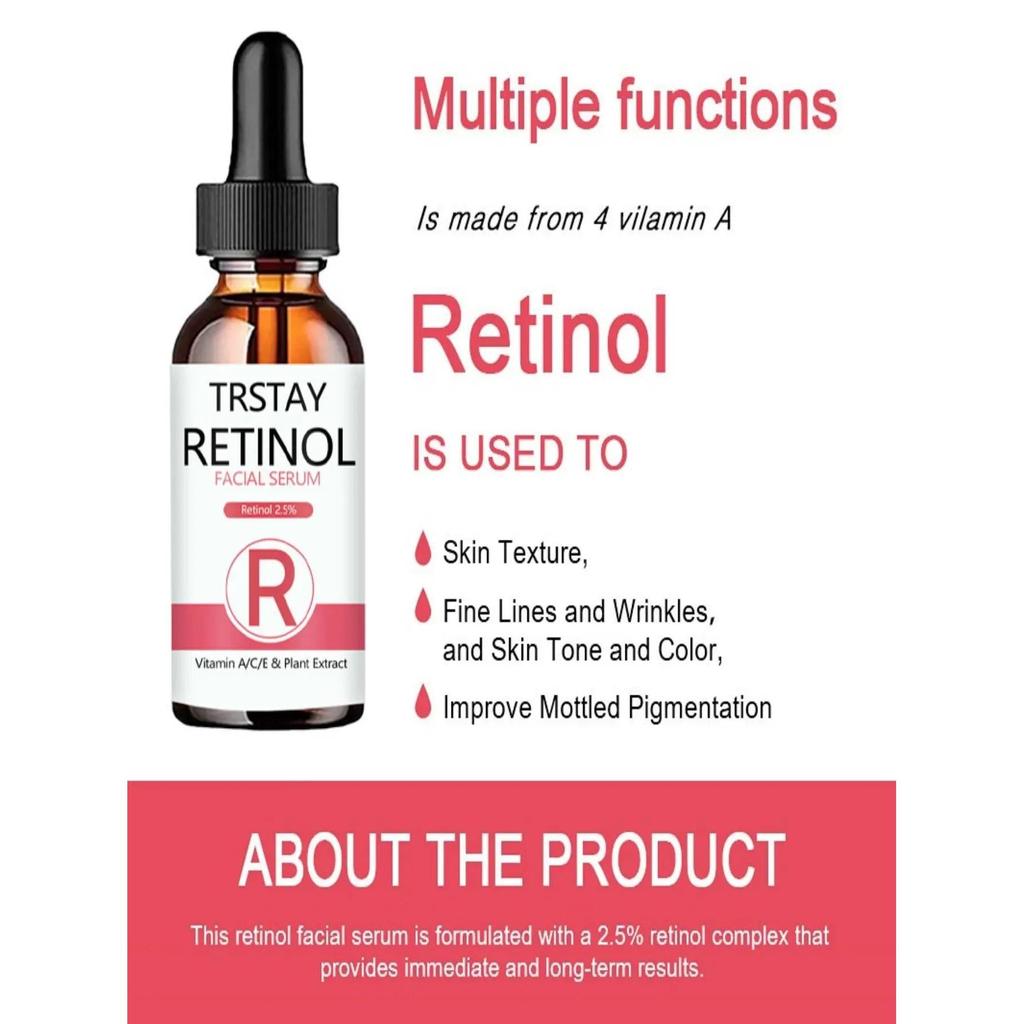 Retinol 2.5% Face Serum with Hyaluronic Acid 30ml by HitMyNeed