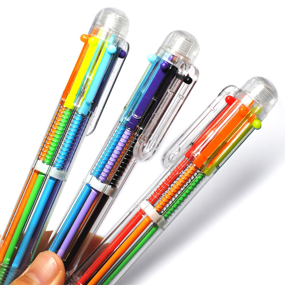 Retractable 6-Color Ballpoint Pens Set (2 Pcs) by HitMyNeed