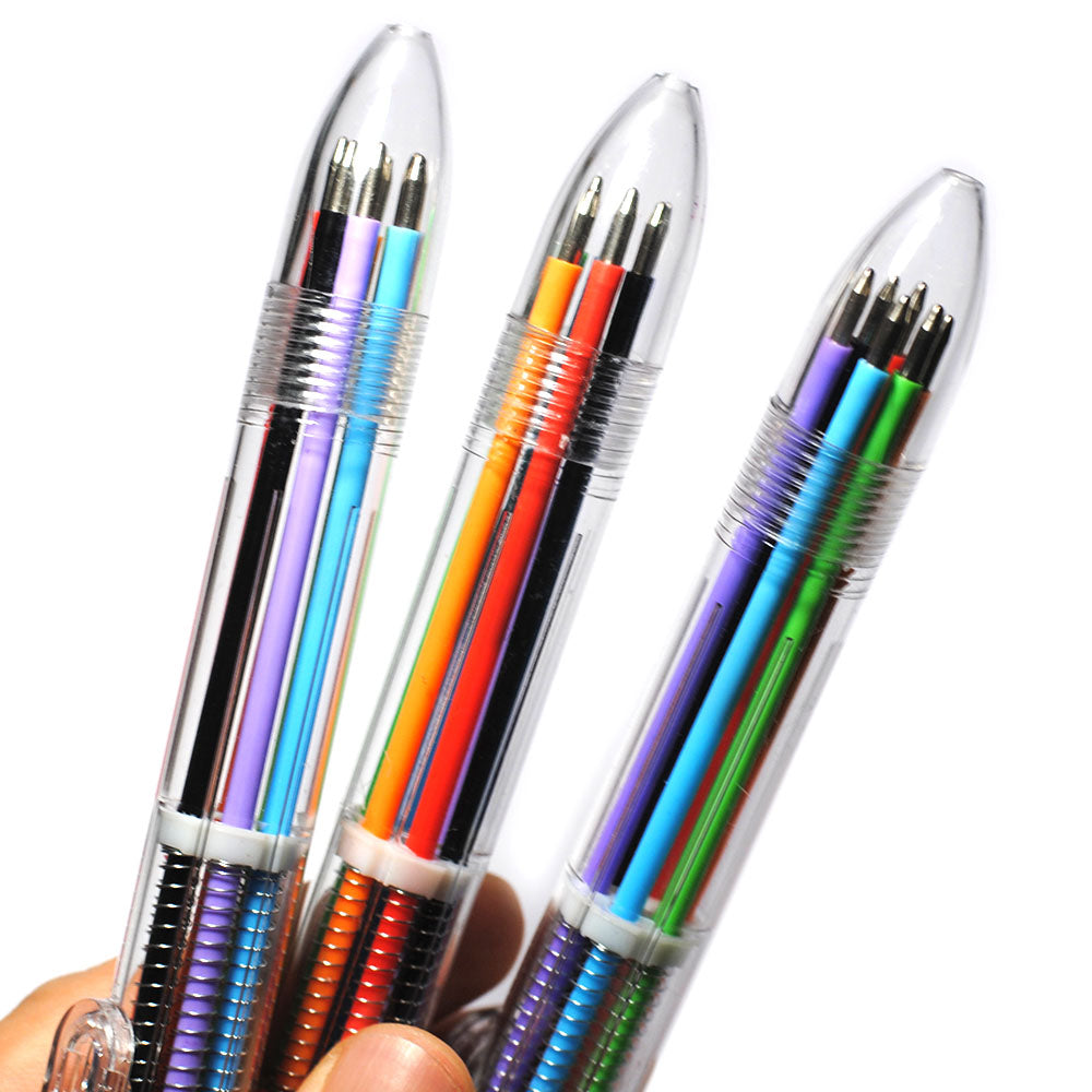 Retractable 6-Color Ballpoint Pens Set (2 Pcs) by HitMyNeed
