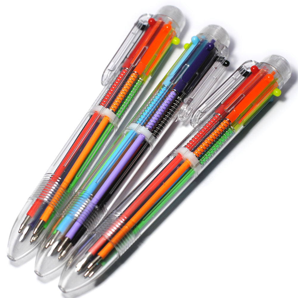 Retractable 6-Color Ballpoint Pens Set (2 Pcs) by HitMyNeed