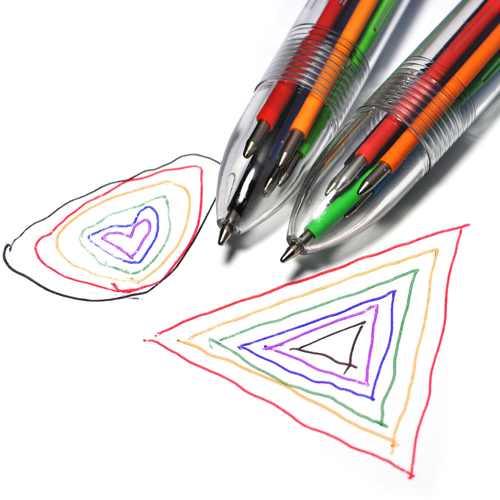 Retractable 6-Color Ballpoint Pens Set (2 Pcs) by HitMyNeed
